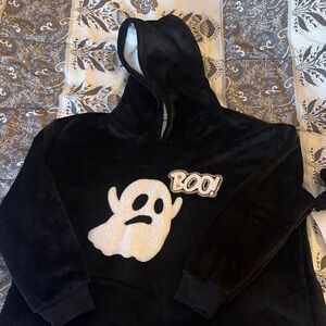 Black Ghost Hoodie with Boo Patch